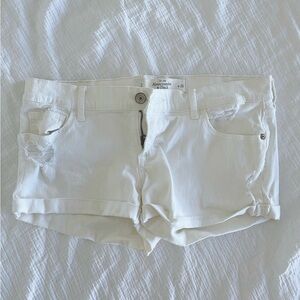 Abercrombie & Fitch White Denim Cuff Shorts